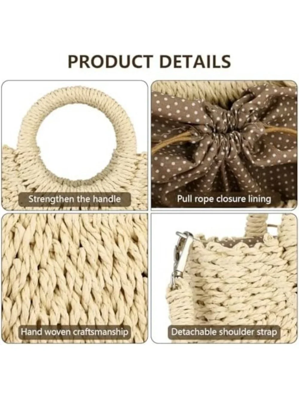 Chic Straw Hobo Bag for Women | Small Crossbody Beach Purse | Woven Rattan